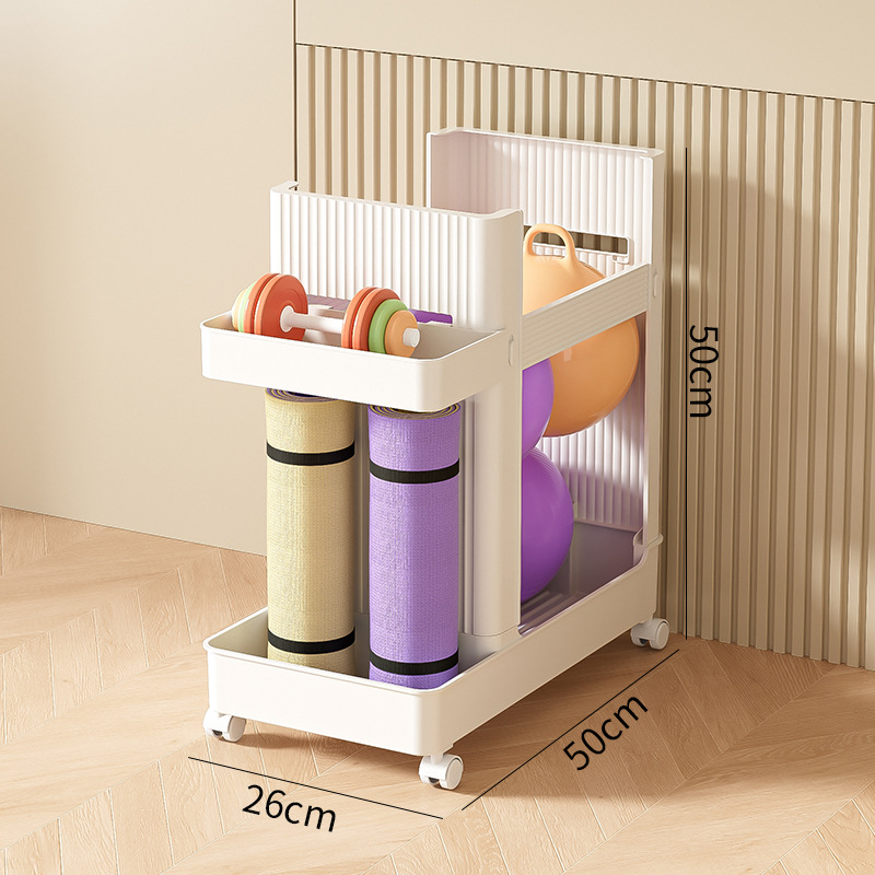 Home Gym Folding Rack - Rolbare yogamat-opbergrek met wielen, multifunctionele organizer