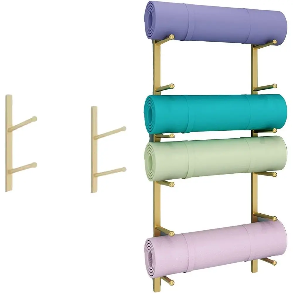 Home Gym Yoga Mat Storage - Wandmontage metalen fitnessrek voor thuis workout,