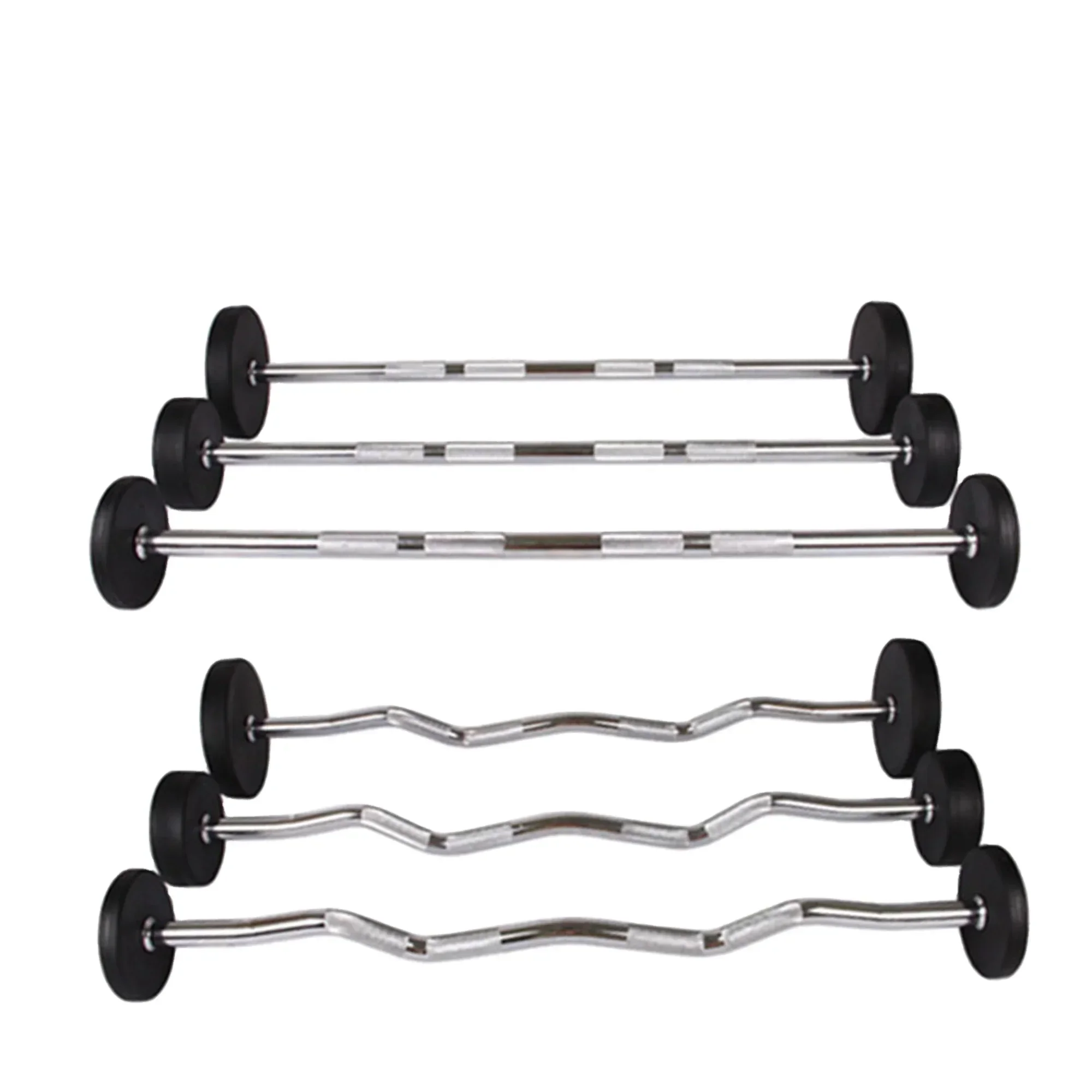 Olympic Barbell 20Kg - Gewichtheffen Rechte Curl Rubberen Halterschijfstang Indoor