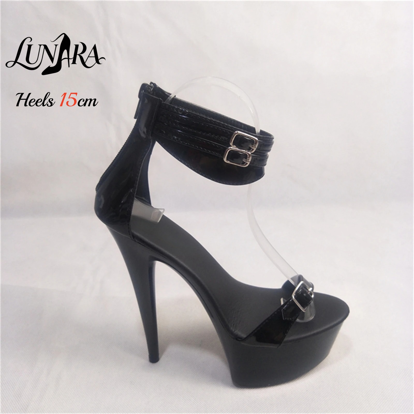 15 cm zwarte lak PU sandalen m - Ankle Strap Attachment recensie en prijs