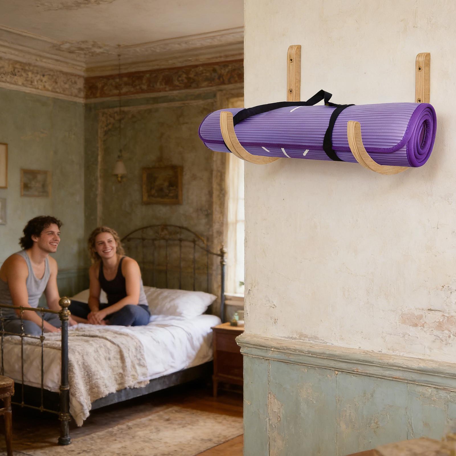 Yoga Mat Opbergrek 2PC Houten  - Home Gym Yoga Mat Storage recensie en prijs