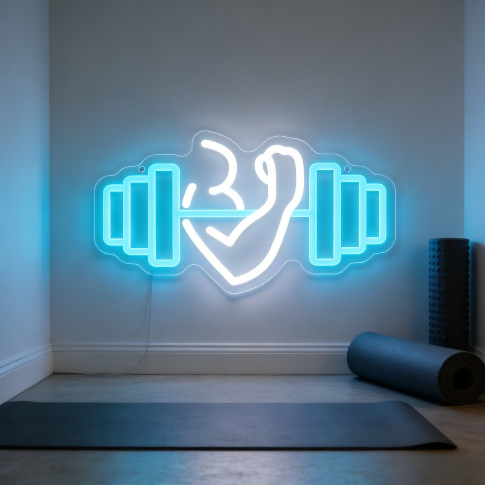Biceps Dumbbell Neon Sign LED  - Home Gym Quotes recensie en prijs